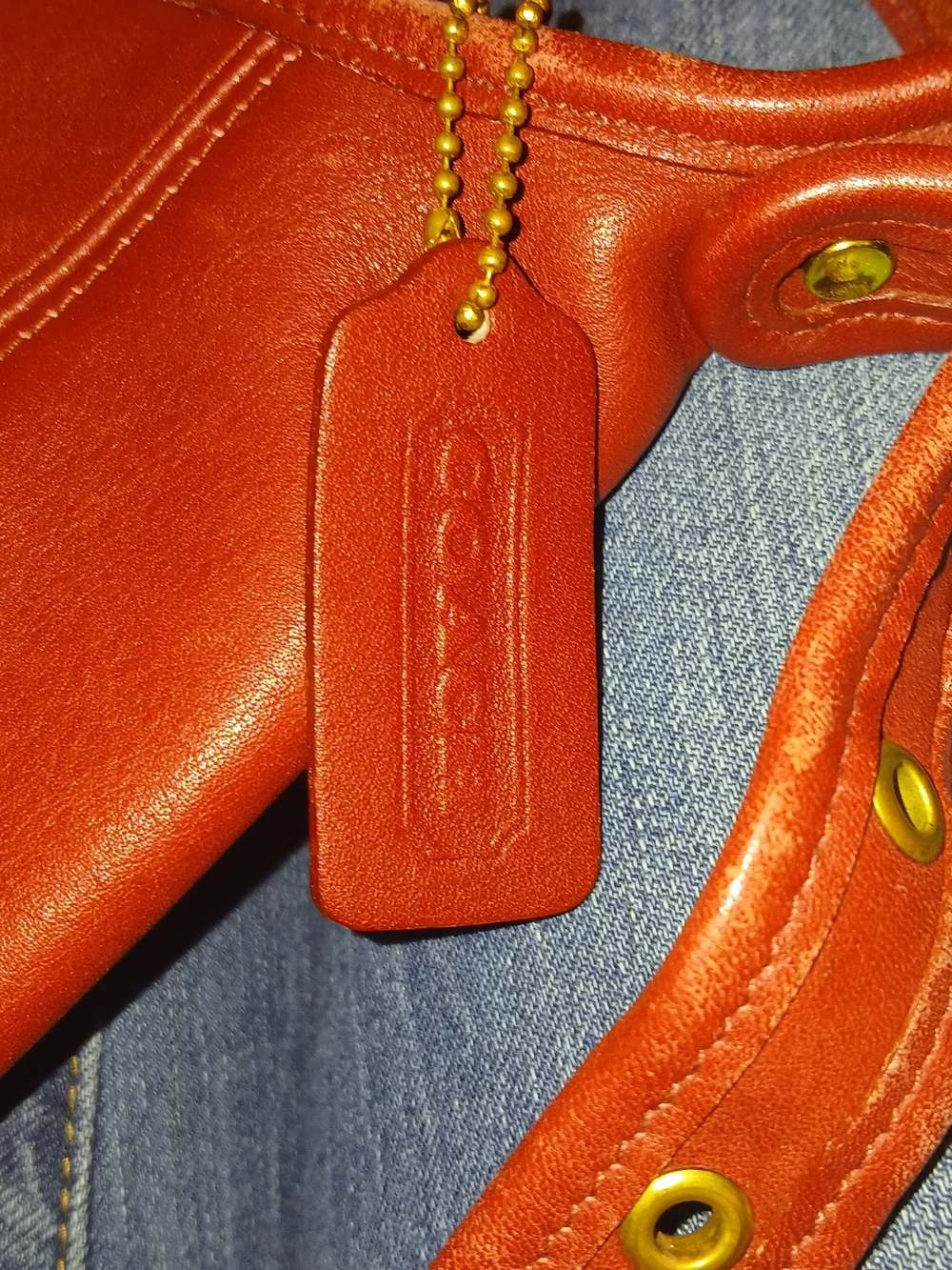 Vintage Coach Leather Shoulder Bag in Red